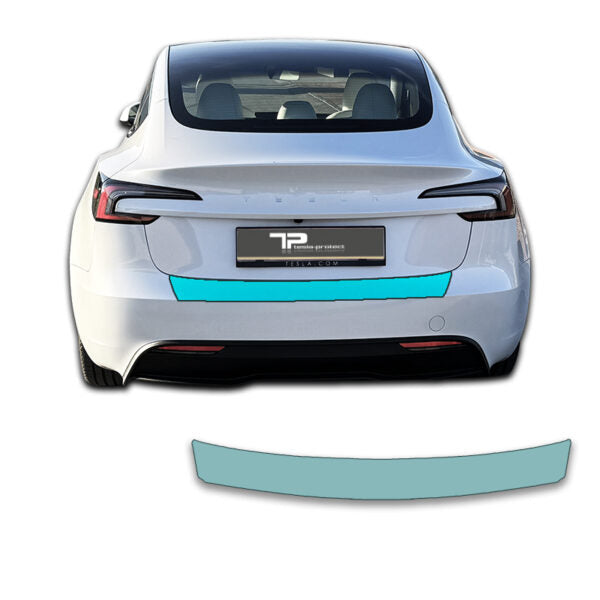 Luxshield Ladekantenschutz Folie für Tesla Model 3 I 2017-2024 -  Stoßstangenschutz, Kratzschutz, Lackschutzfolie - Carbon Schwarz