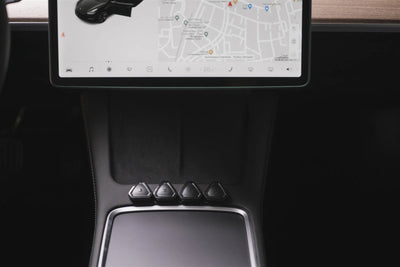 S3XY Buttons Tesla Gen2 in der Verpackung, perfekt für alle Tesla-Modelle ab Baujahr 2019 geeignet.