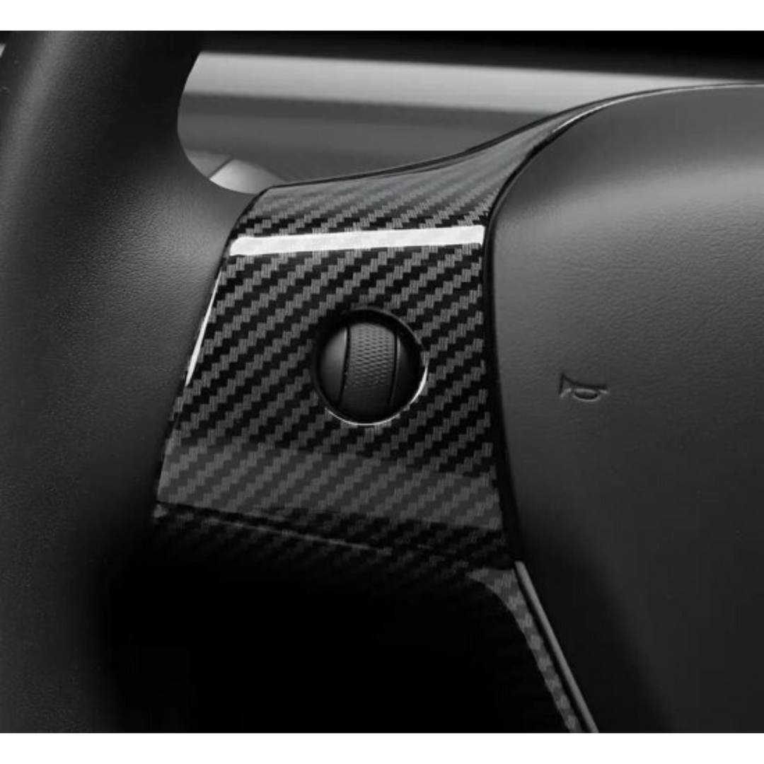 Tesla Model 3 Lenkradabdeckung Carbon Weiß Autozubehör 3-teiliges Innere  Styling Deutschland – Mein Tesla Zubehör