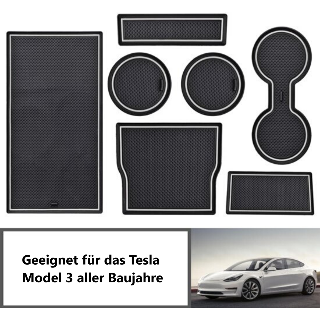 [Neues 2024] RUIYA Tesla Model 3 2024 2025 Antirutschmatten Gummimatten,  Antirutschmatten Innere Mittelkonsole Aus Tesla Model 3 Auto  Innenausstattung